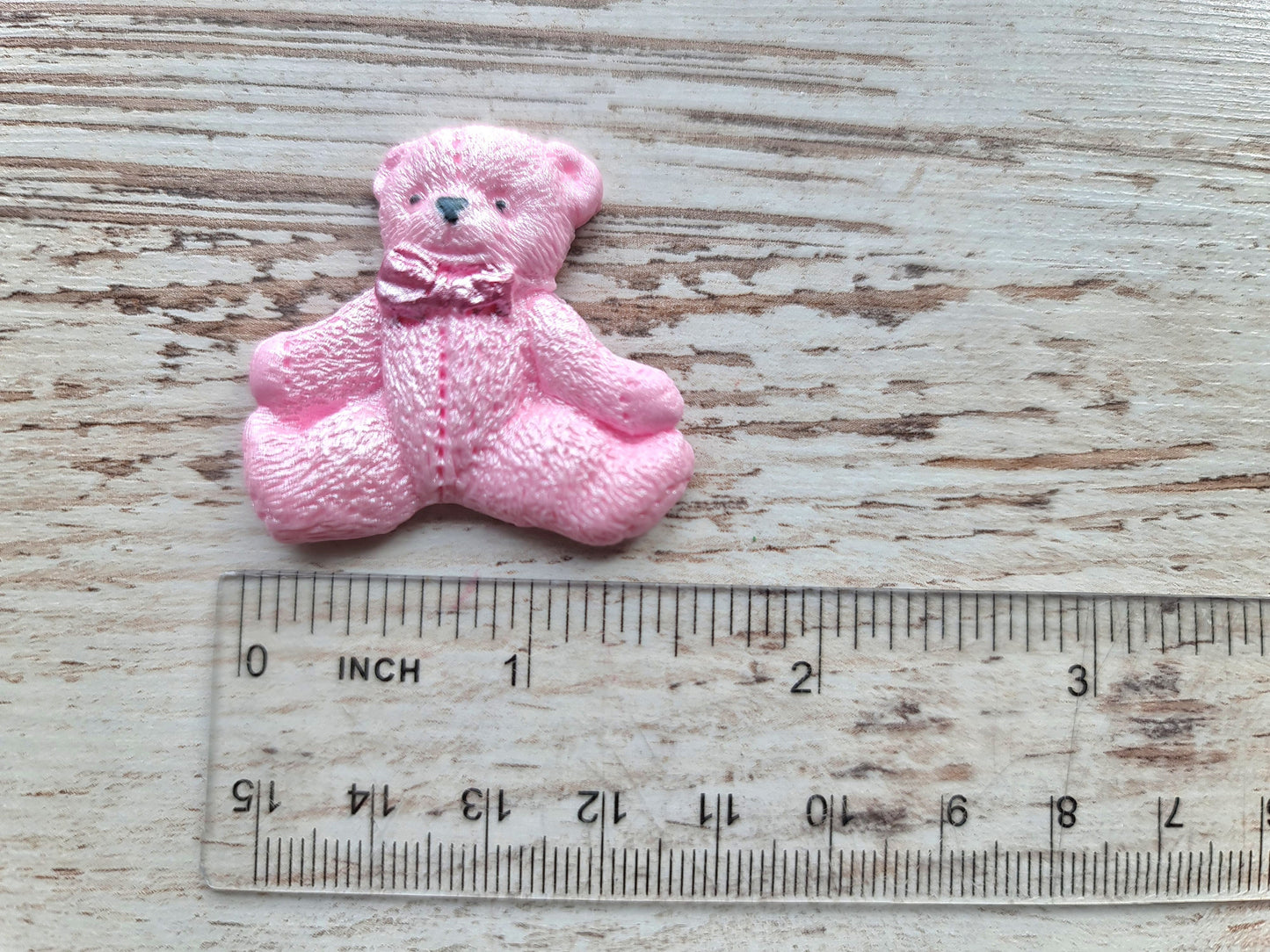12 pcs. Sugar fondant pink teddy bear cake cupcake topper decorationsNo Extra Fees for US Buyers