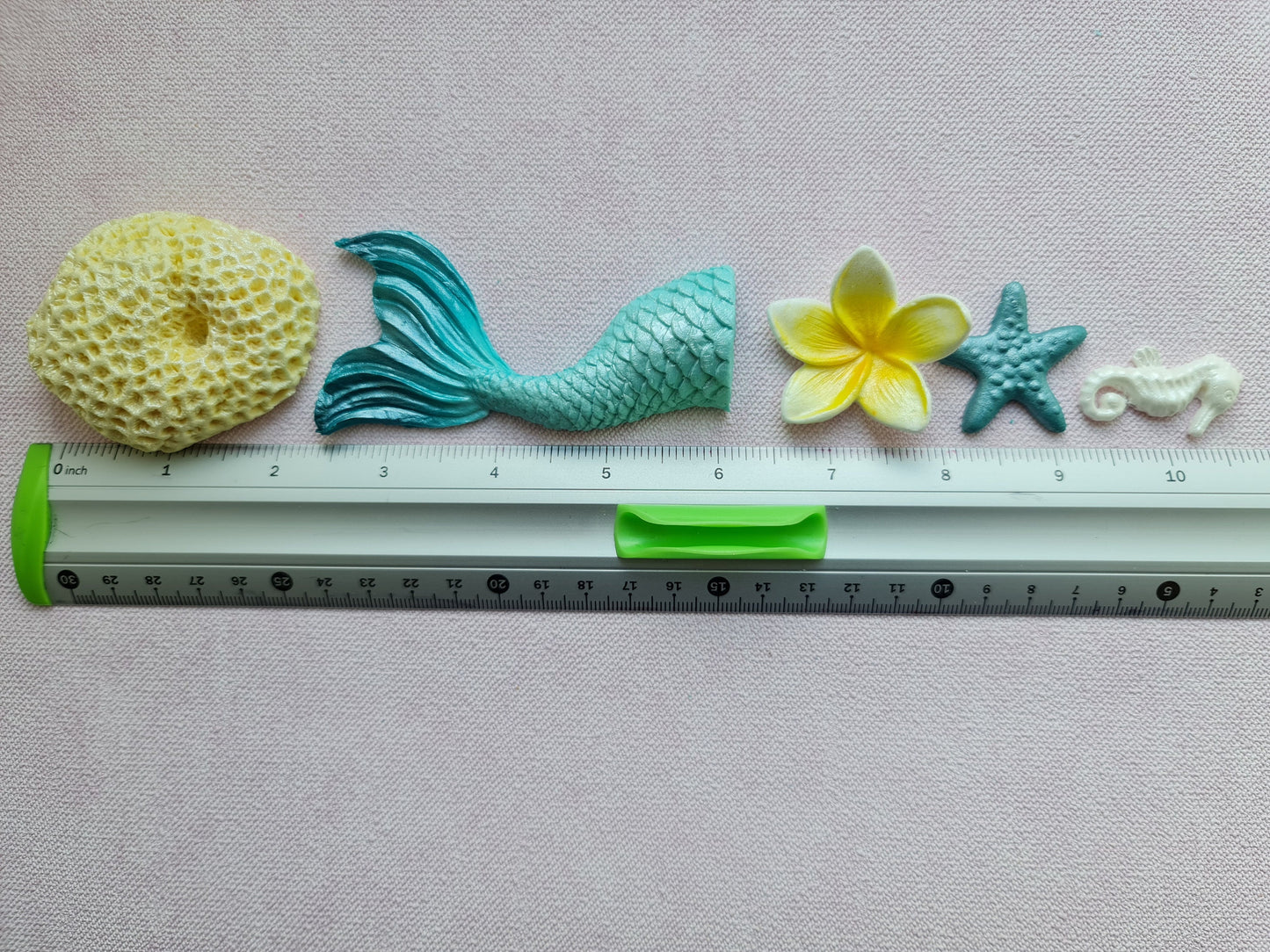 47-Piece Fondant Sea Life Cake Topper: Mermaid Tail, Shells, Starfish