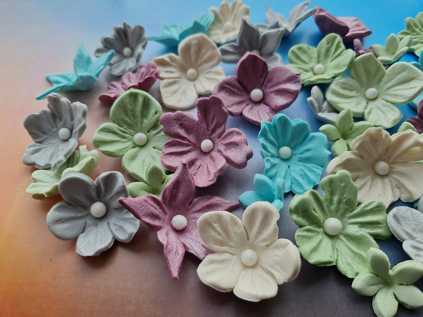 50 pcs. sugar fondant flowers cake topperNo Extra Fees for US Buyers