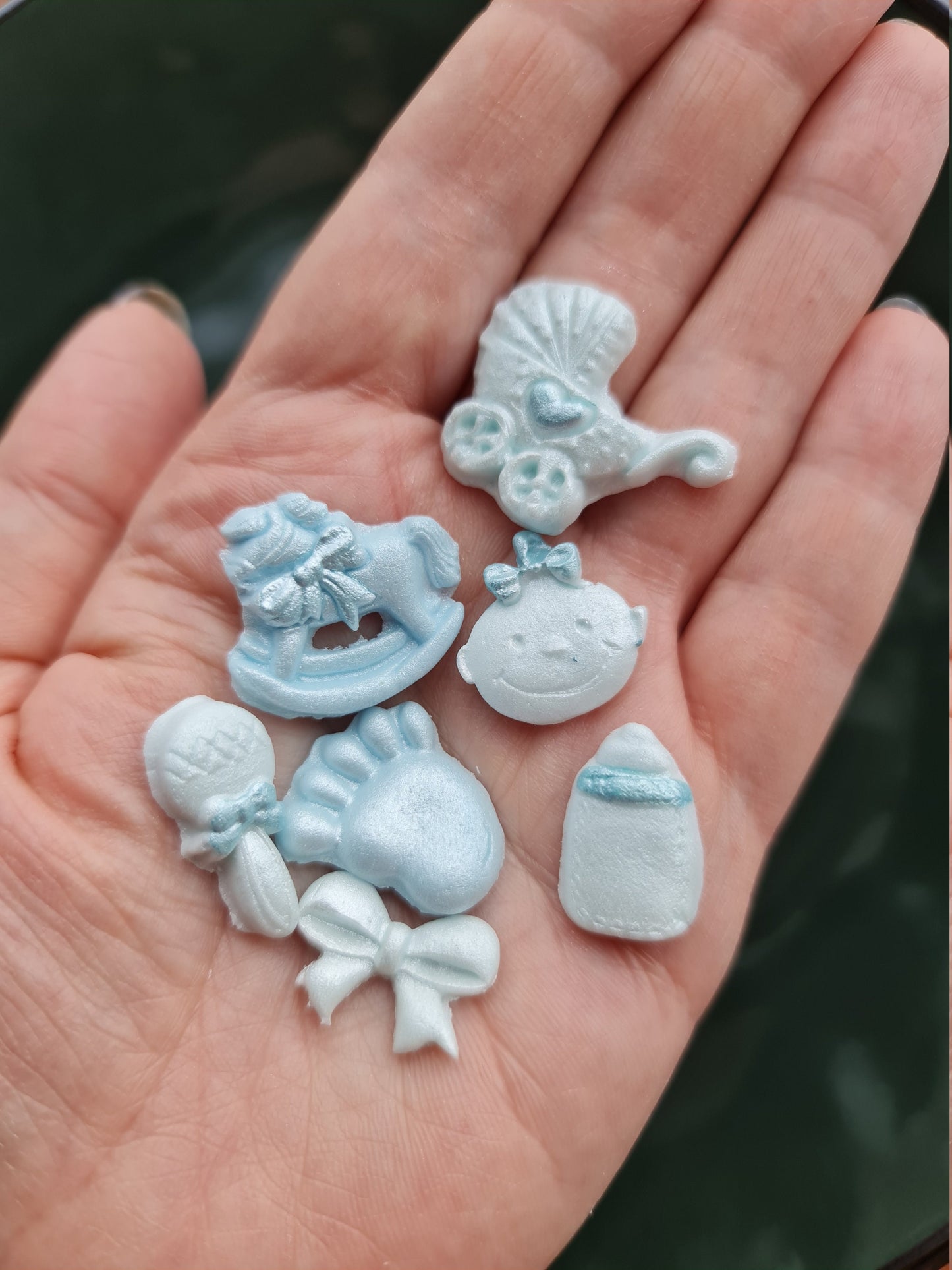 40 Blue Fondant Baby Shower Cake Toppers