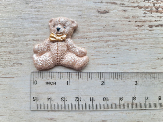 12 pcs. Sugar fondant latte color teddy bear cake cupcake topper decorationsNo Extra Fees for US Buyers