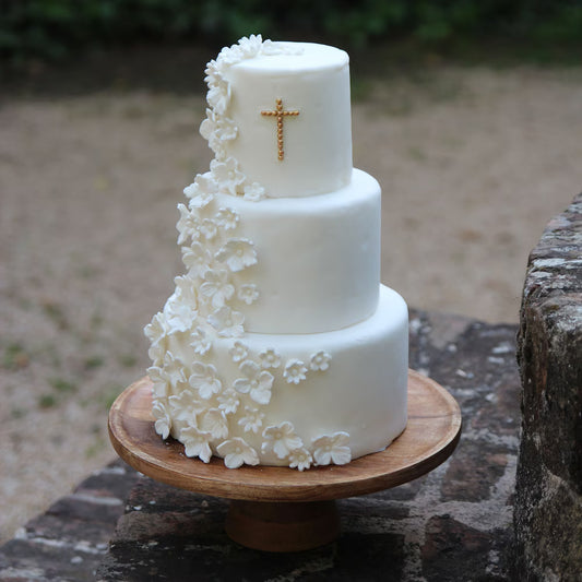 White Fondant Flower Cake Decorations 40 Pieces