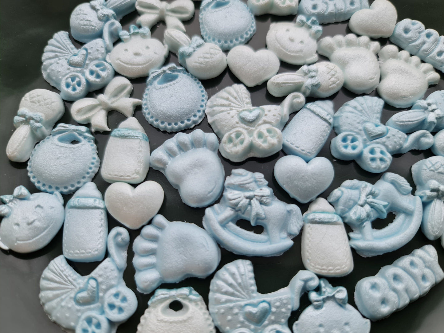 40 Blue Fondant Baby Shower Cake Toppers