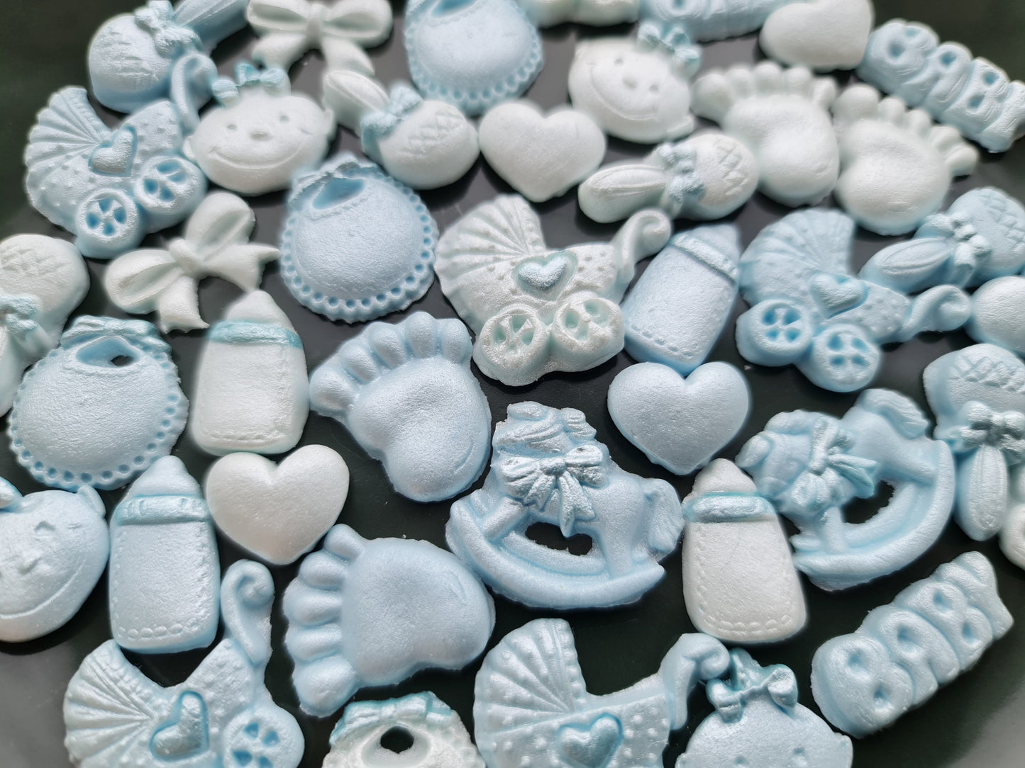40 Blue Fondant Baby Shower Cake Toppers