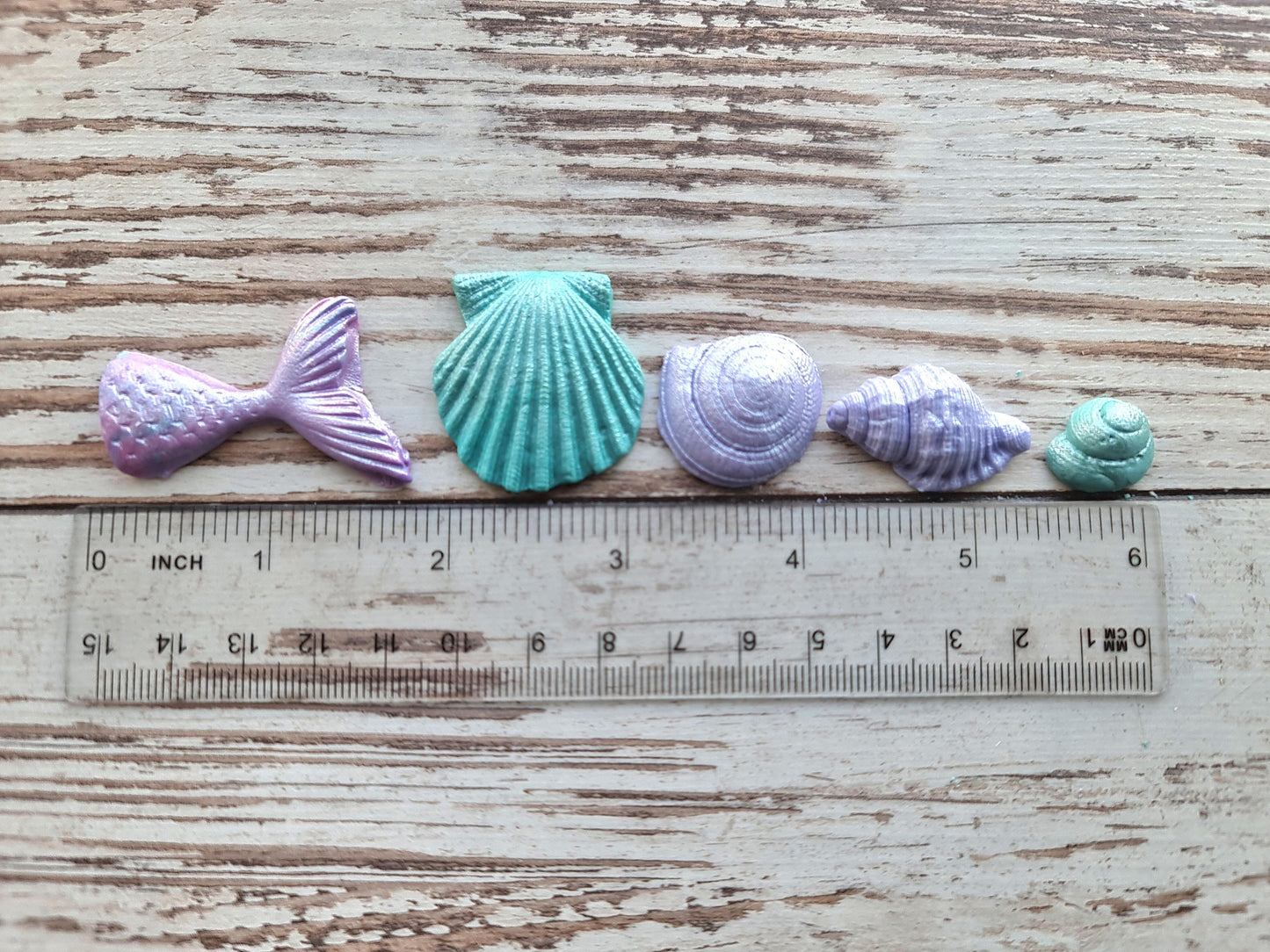 56 pcs. Sugar, fondant shells, starfishes, pearls cake topper decorationsNo Extra Fees for US Buyers