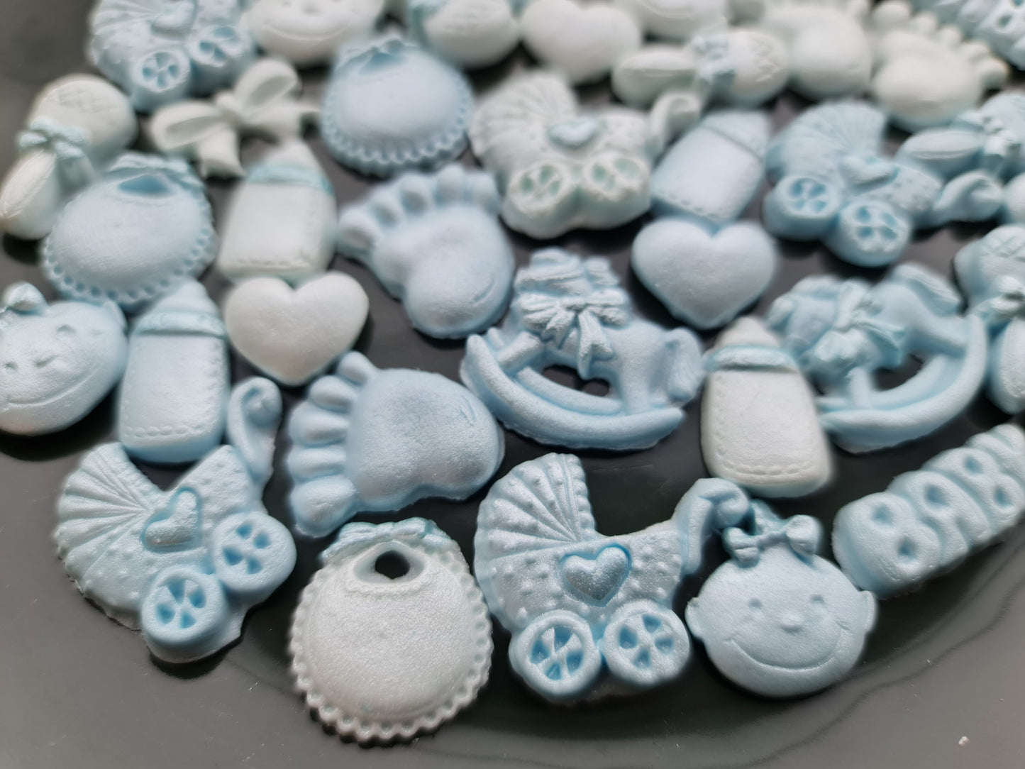 40 Blue Fondant Baby Shower Cake Toppers