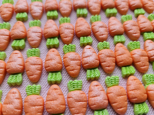 24 pcs. edible sugar fondant mini carrots cake cupcake topperNo Extra Fees for US Buyers