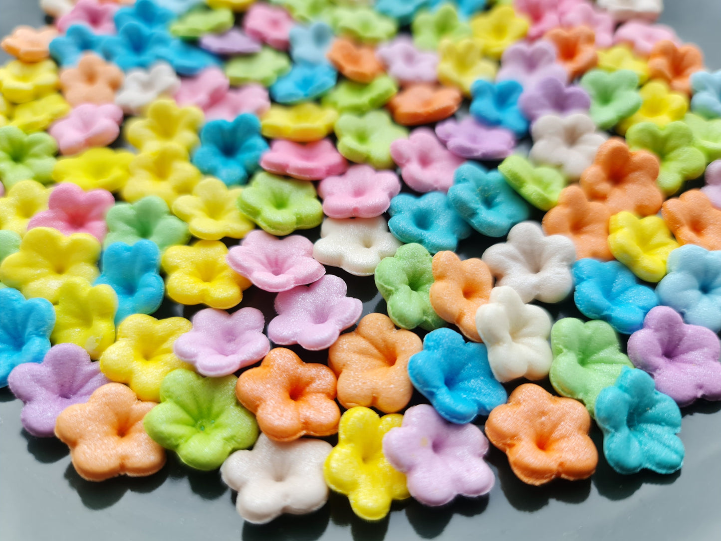 Rainbow Fondant Flower Cake Toppers: Edible Sugar Decorations