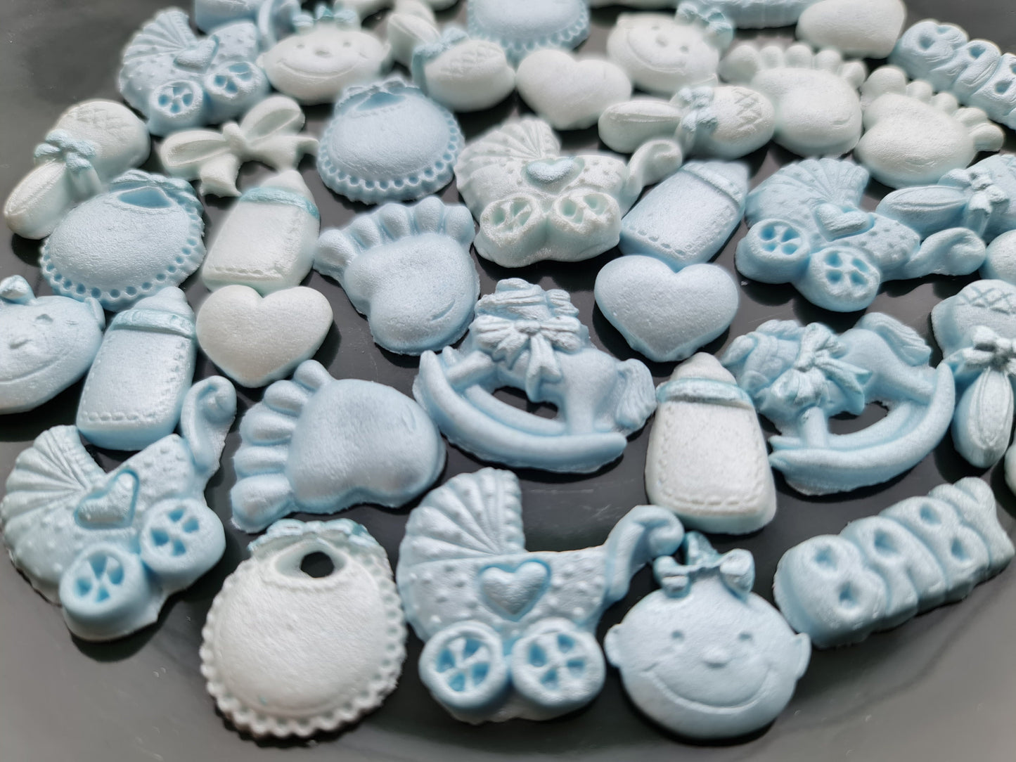 40 Blue Fondant Baby Shower Cake Toppers