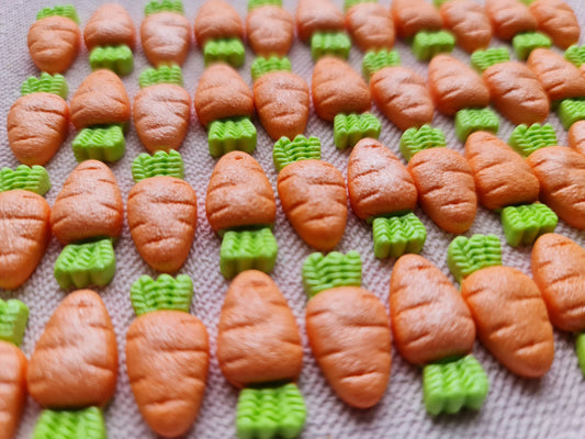 24 pcs. edible sugar fondant mini carrots cake cupcake topperNo Extra Fees for US Buyers