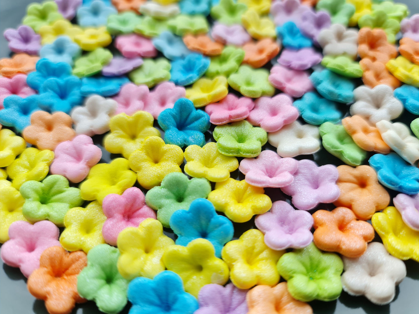 Rainbow Fondant Flower Cake Toppers: Edible Sugar Decorations