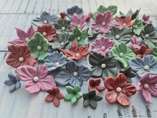 50 pcs. sugar fondant flowers cake topperNo Extra Fees for US Buyers
