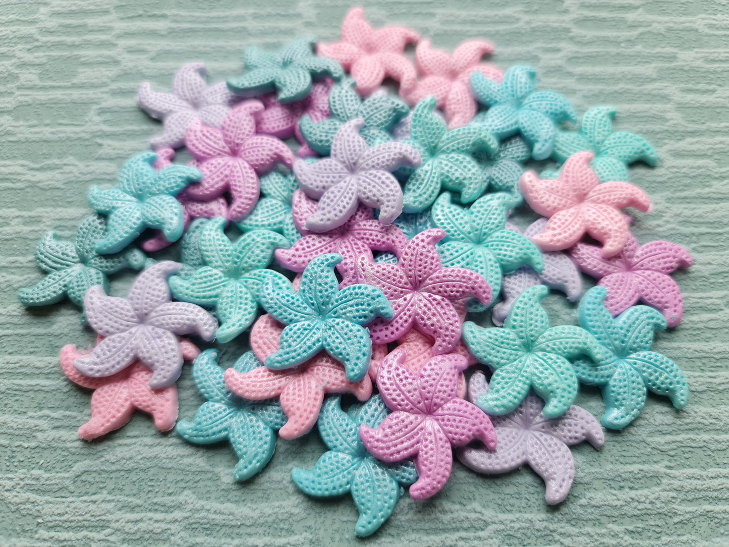 50 Pastel Sugar Starfish: Edible Cake Toppers