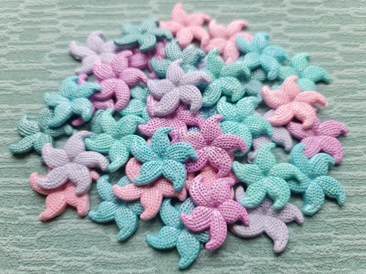 50 Pastel Sugar Starfish: Edible Cake Toppers
