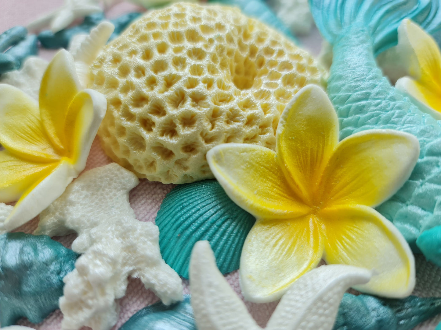 47-Piece Fondant Sea Life Cake Topper: Mermaid Tail, Shells, Starfish