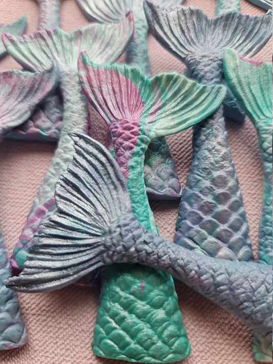 12 pcs. Fondant sugar mermaid tails, mermaid fin cake cupcake topperNo Extra Fees for US Buyers