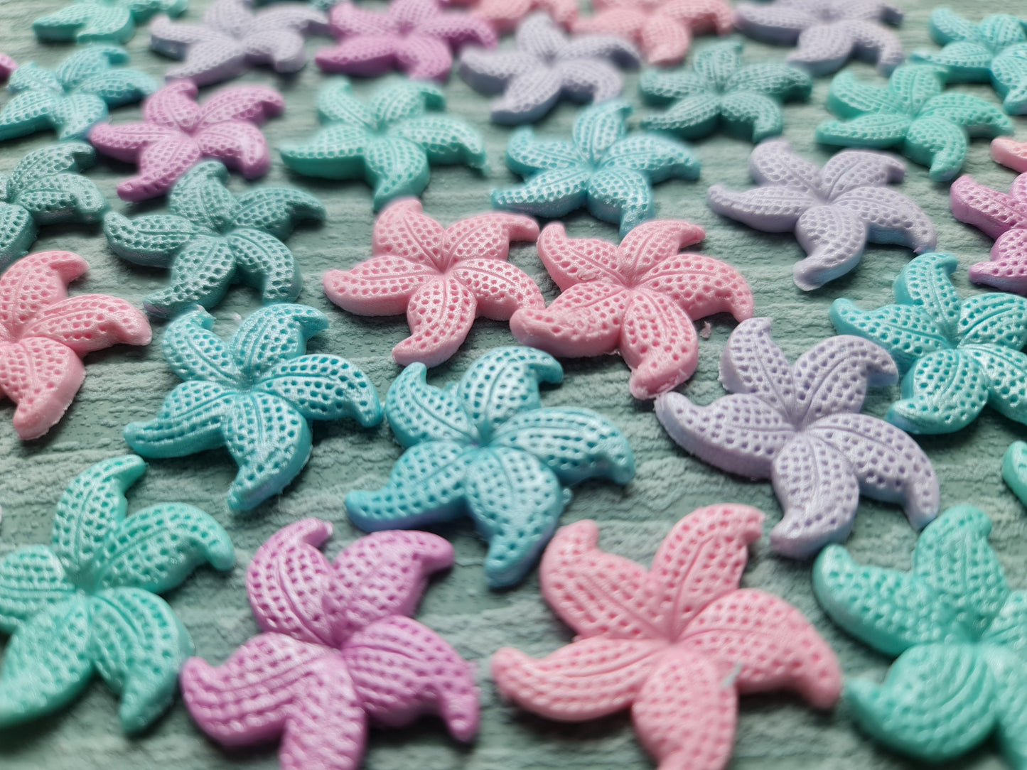 50 Pastel Sugar Starfish: Edible Cake Toppers