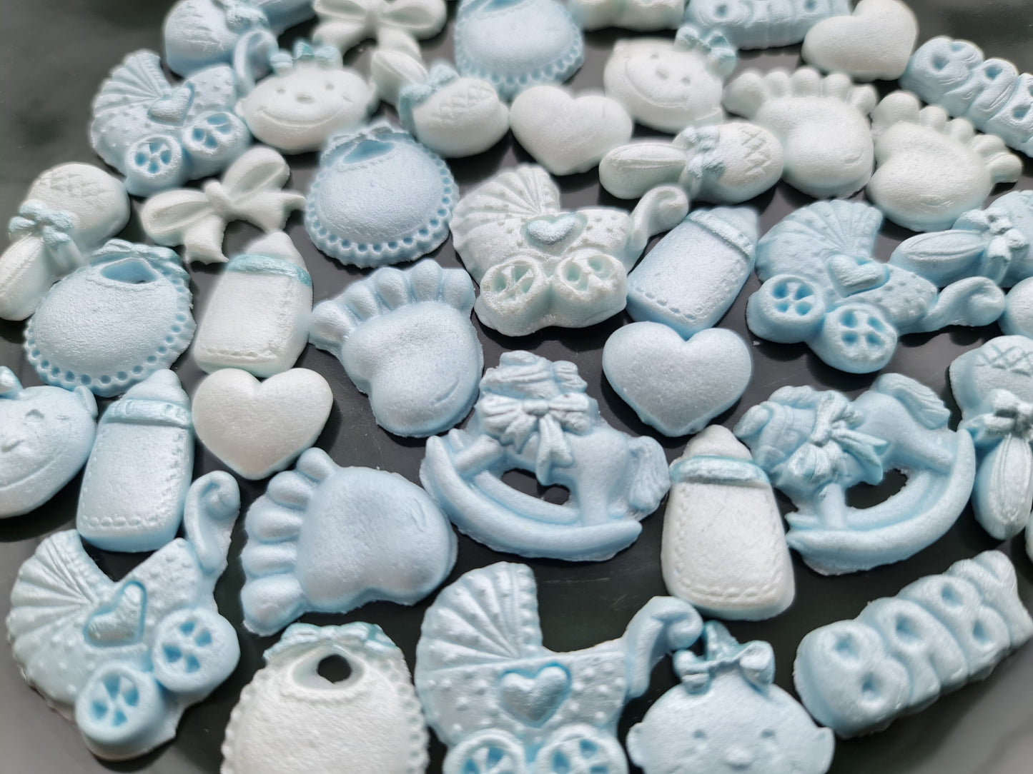 40 Blue Fondant Baby Shower Cake Toppers