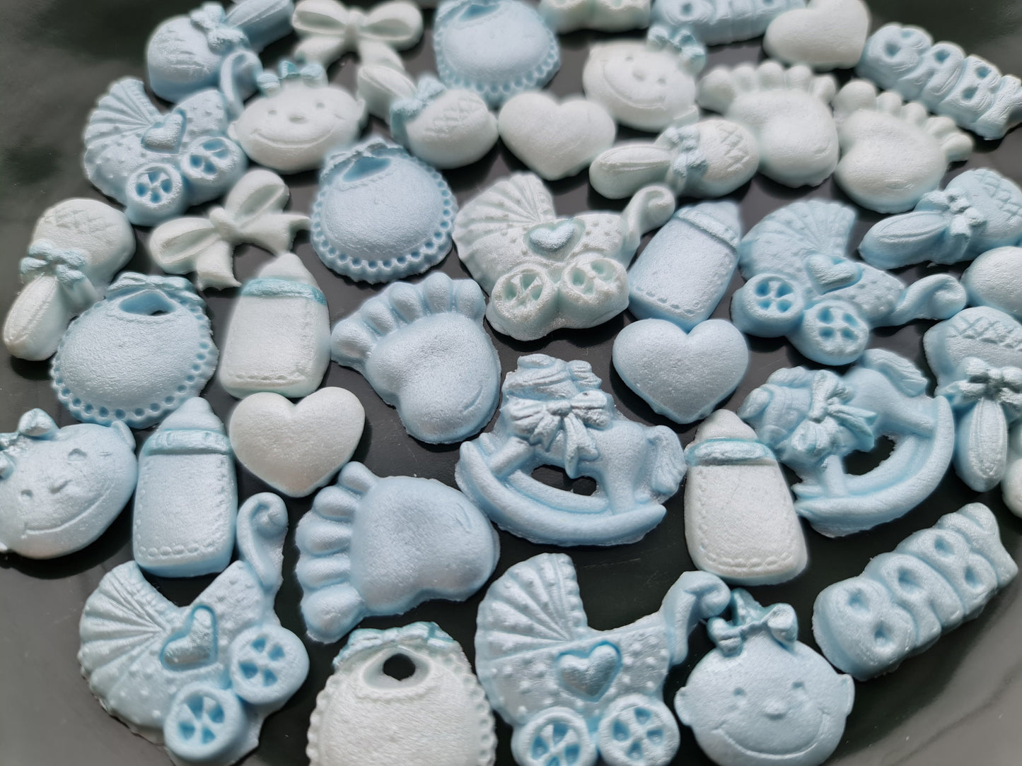 40 Blue Fondant Baby Shower Cake Toppers
