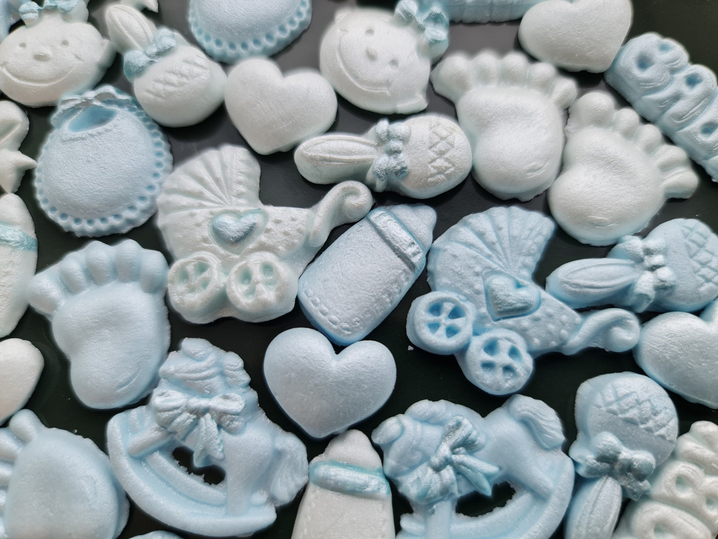 40 Blue Fondant Baby Shower Cake Toppers