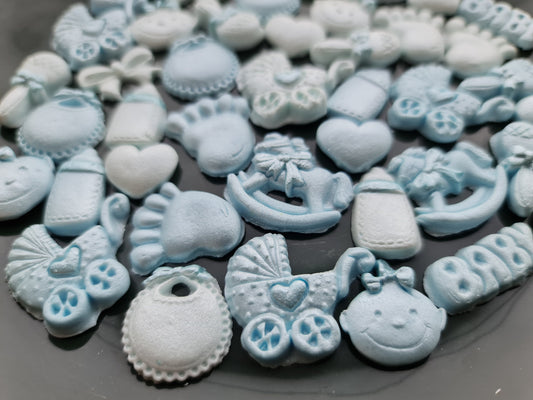 40 Blue Fondant Baby Shower Cake Toppers