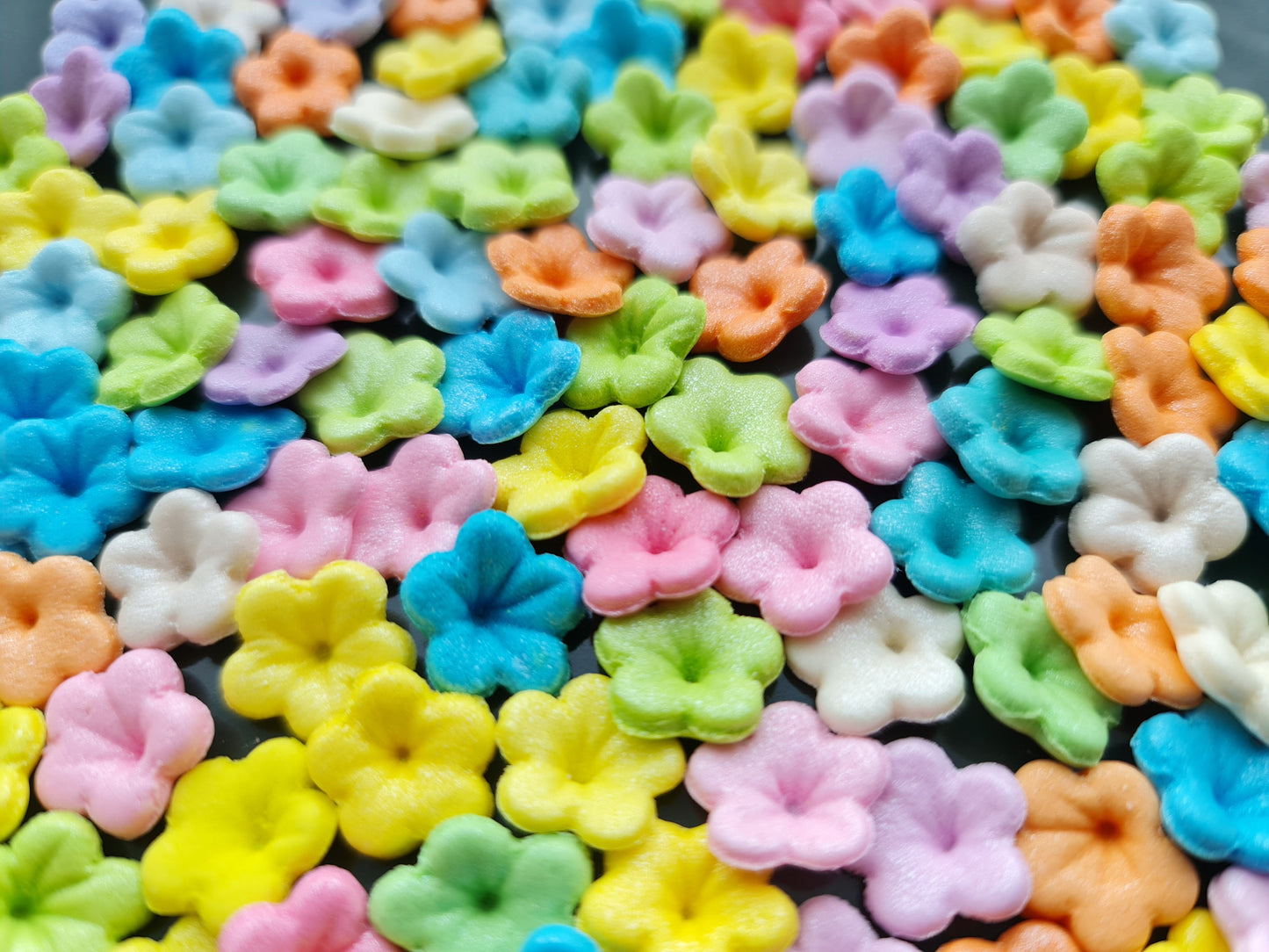 Rainbow Fondant Flower Cake Toppers: Edible Sugar Decorations