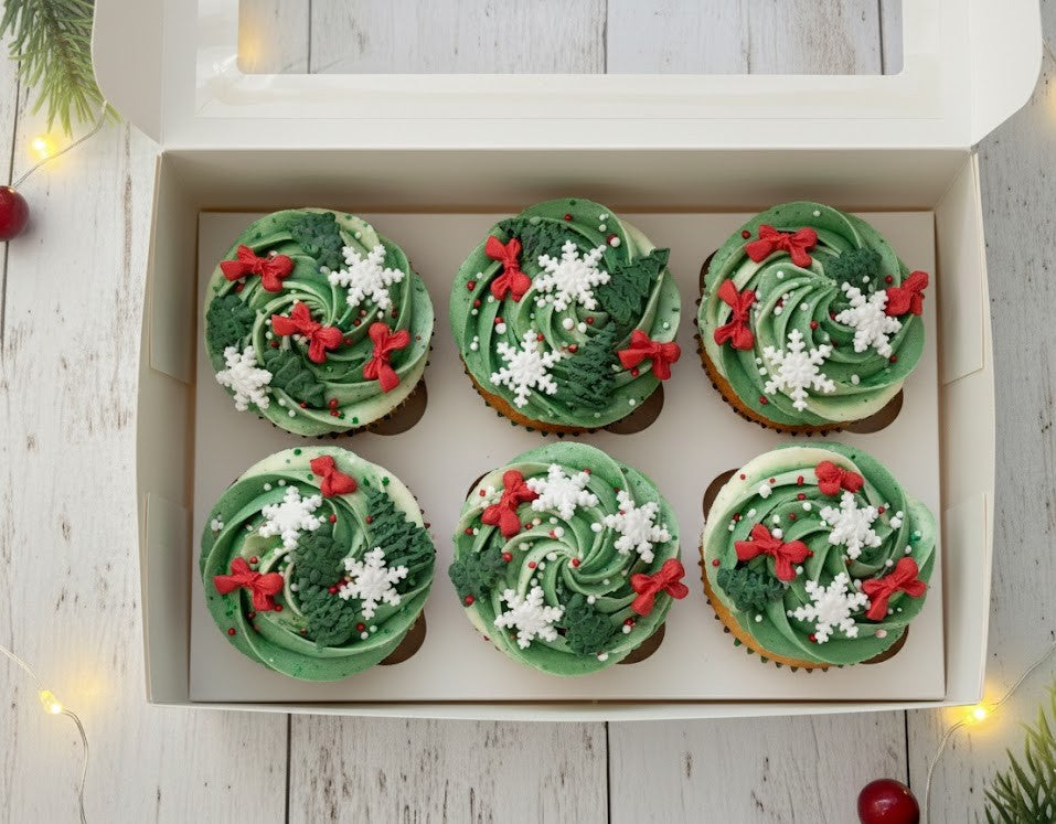 80 Edible Christmas Fondant Decorations – Trees, Snowflakes & Bows