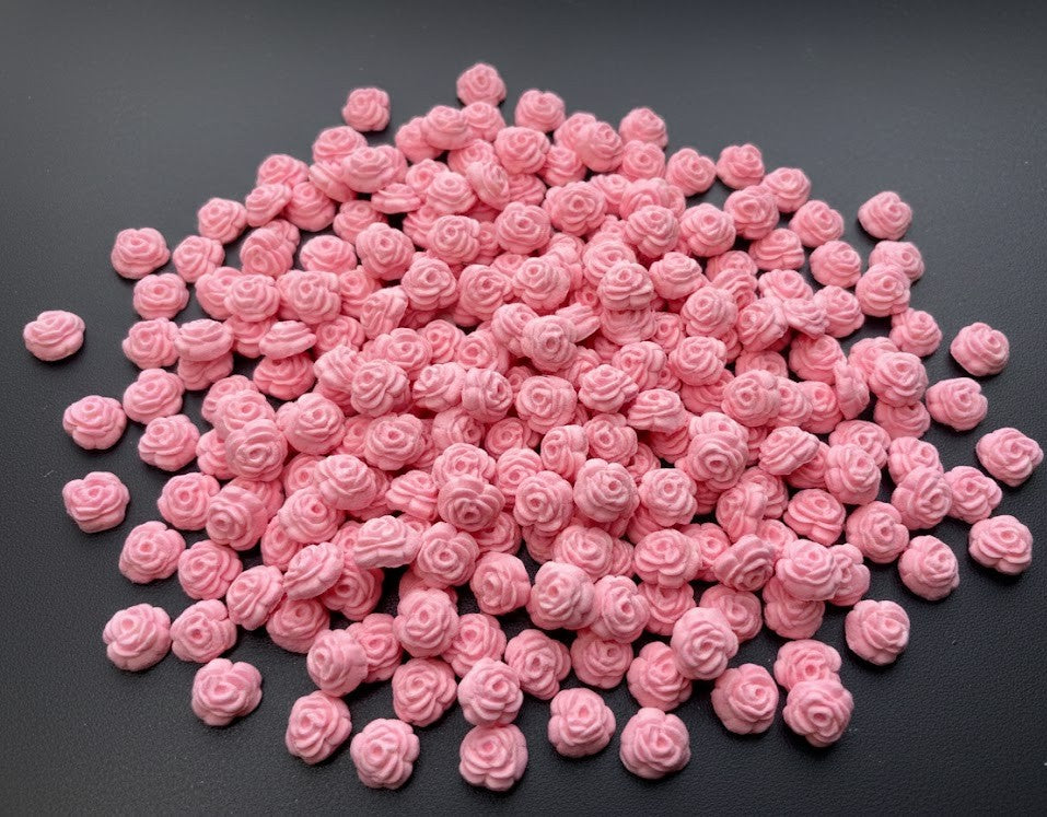 100 Edible Mini Rose Cake Decorations | Pink Sugar Flowers